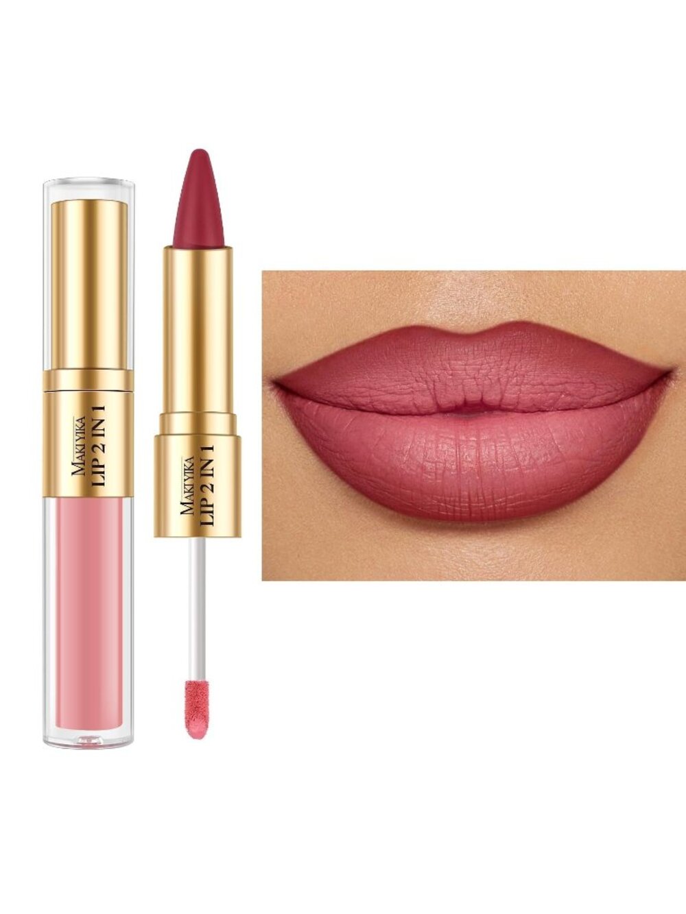 Women's LGA16 2-in-1 Long Lasting Ombre Lips Double-Ended Matte Liquid Lipstick